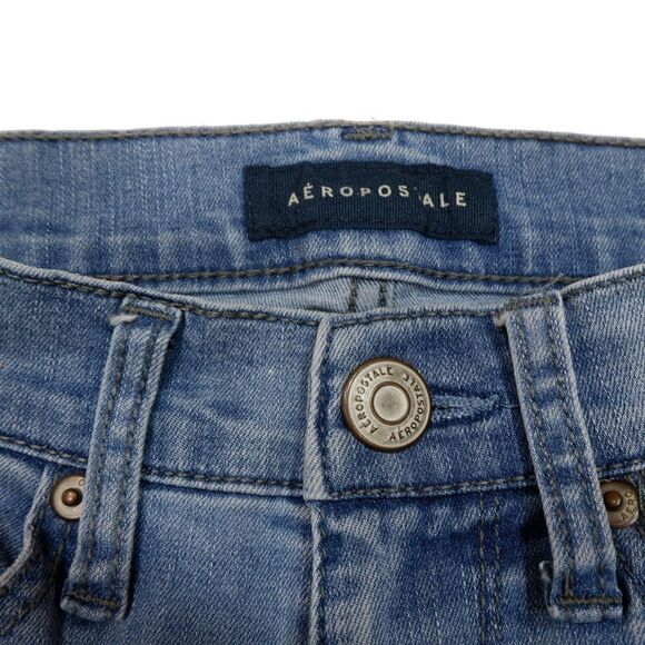 Aeropostale High Waist Jegging Size 0 Short Womens Blue Measures 24 x 26.5 - Picture 7 of 10